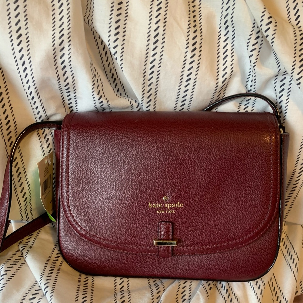 Deep purple red maroon brand new kate spade purse
